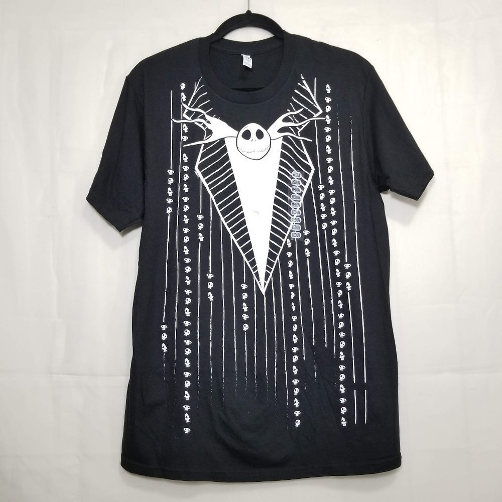 Tim Burtons A Nightmare Before Christmas Jack Skellington T- Shirt Black Size M